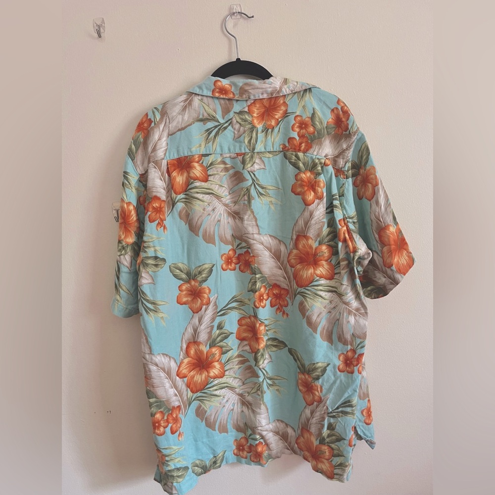 super soft turquoise Hawaiian shirt - Picture 2 of 3